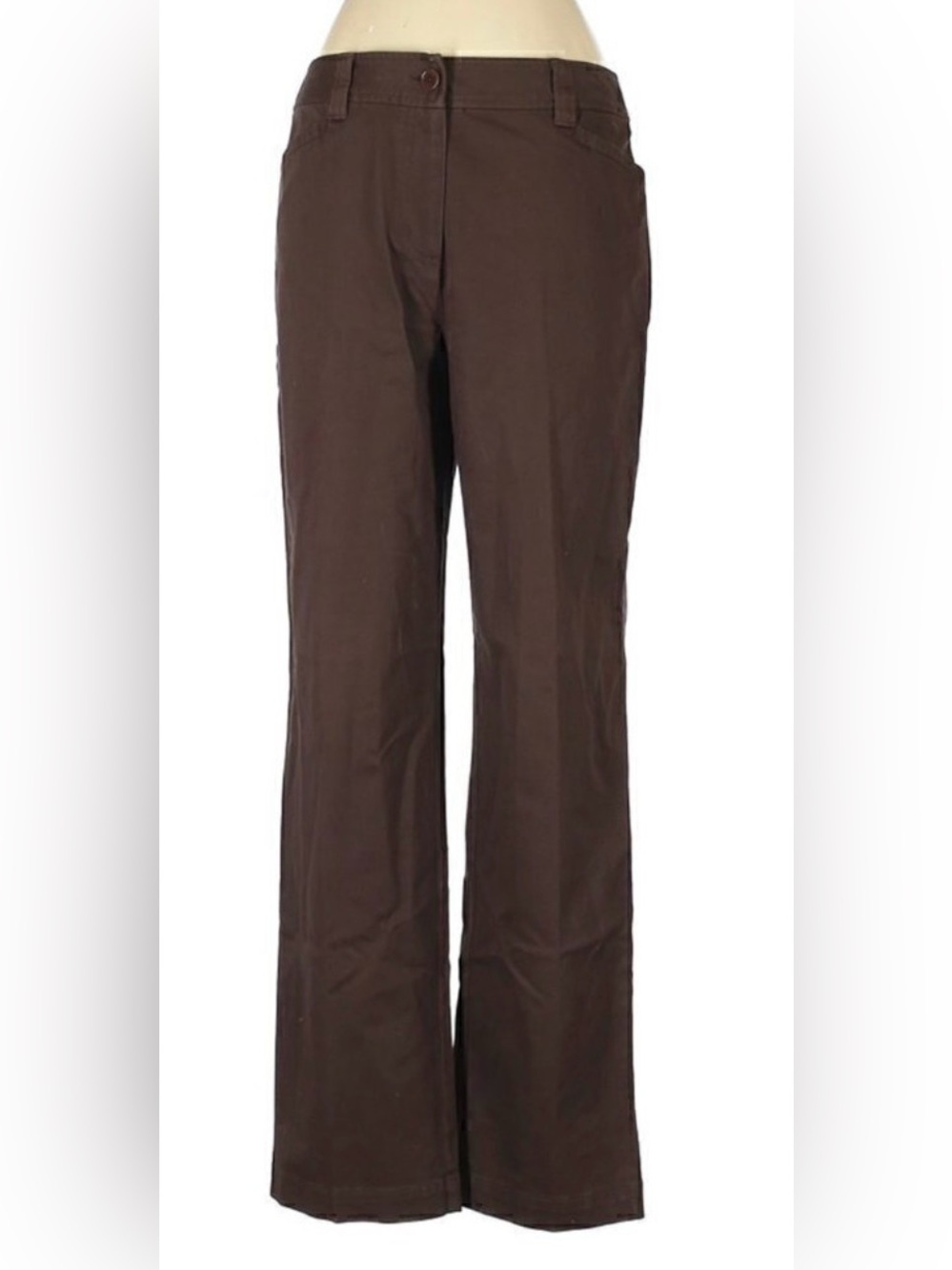 Talbots Pants 10 Stretch Brown Relaxed Fit Career Work Office Trousers